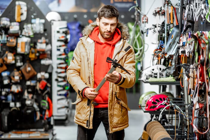 Man shopping at a sports store
