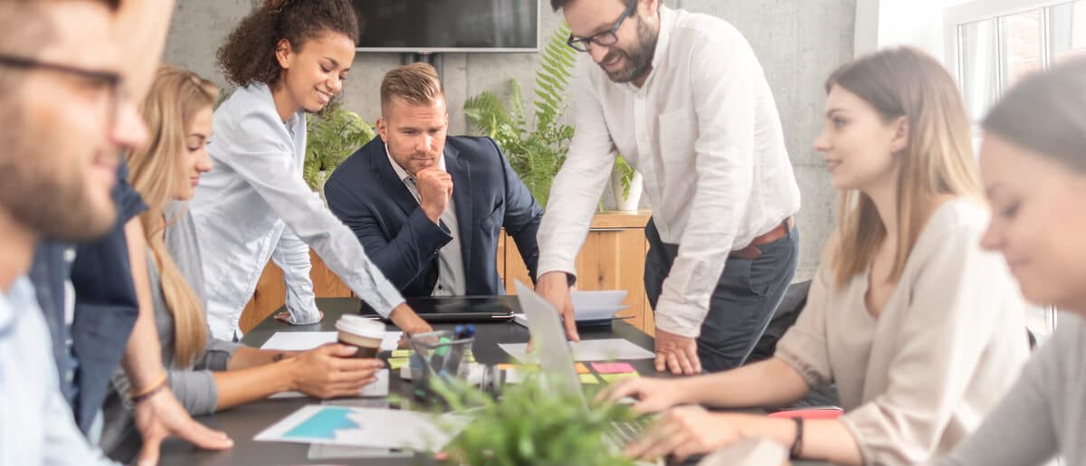 Team discussing a project