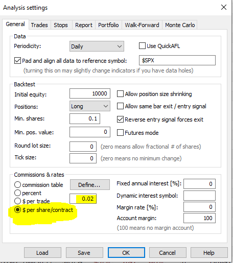 Commission Settings